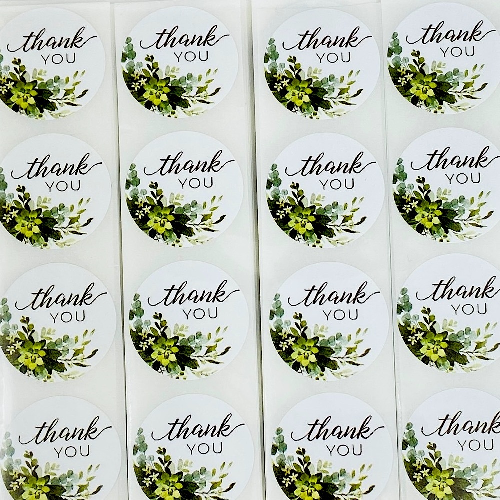 200 Thank You Stickers. Watercolor Leaves Boho Shipping Product Stickers.